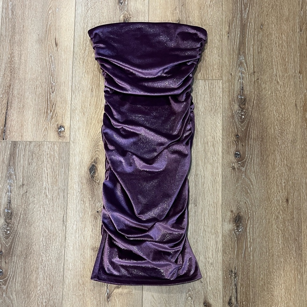 Susana Monaco Strapless Dress in Deep Purple